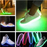 Lot 20 chaussures blanches à led, 7 couleurs et 4 clignotements