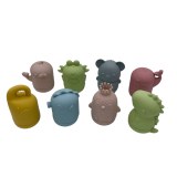 Lot de 8 jouets de bain en silicone en forme d'animaux pour bébé et enfant