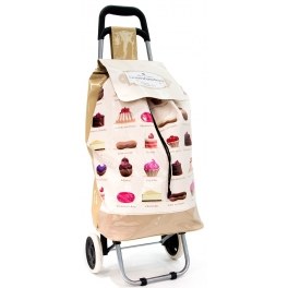 Chariot de courses - caddie gourmandises - beige - poussette de march