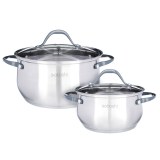 Cookware set 4pcs, lid, st.steel SATOSHI