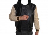 Blouson cuir teddy