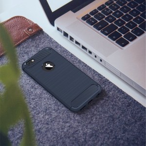 Déstockage Coque de protection en silicone effet métal brossé et carbone pour iPhone