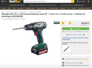 Perceuse-visseuse METABO sans fil 2 batteries BS Li-Power EXPORT