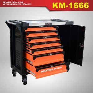 SERVANTE KRAFTMULLER + OUTILS 7/7 ORANGE ET NOIR.KM-1666