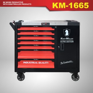 SERVANTE KRAFTMULLER + OUTILS 7/7 ROUGE ET NOIR.KM-1665