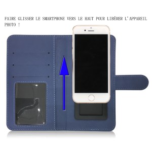 Déstockage Etui en portefeuille à rabat en simili cuir pour smartphone universel ( jusq...)