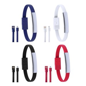 Bracelet Chargeur Beth en Aluminium et en TPE - Objet publicitaire AVEC ou SANS logo -...