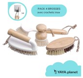 Brosses écologiques bambou + crochet inox