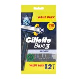 Pack de 12 Rasoirs Jetables GILETTE Blue 3 Lames Comfort Gel