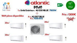 DESTOCKAGE Climatiseur ATLANTIC DOJO 4 SPLIT R32