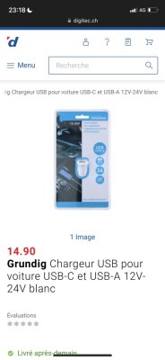 Chargeur usbC