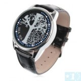 New Fashion Uni Light LED Wrist Watch Silver Tree