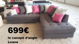 DIRECT GROSSISTE CANAPE ANGLE LOANA+ SES COUSSINS