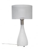 Lampe blanche en verre et métal