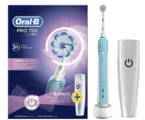 Oral-B Brosse à dents électrique PRO 750 SENSI Ultra fine+ étui de voyage