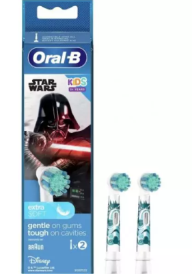 Oral-B Pack de 2 Têtes de brosse à dent électrique Star Wars Kids