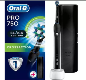 Oral-B Brosse à dents PRO 750 CrossAction + étui de voyage Noir