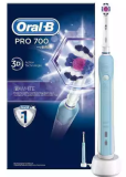 Oral-B Brosse à dents électrique Pro 700 3D WHITE -bleu/blanc