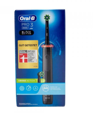 Oral-B Brosse à dent électrique Pro 3 3000 Édition Noire avec Têtes de Brosse Cross Act...