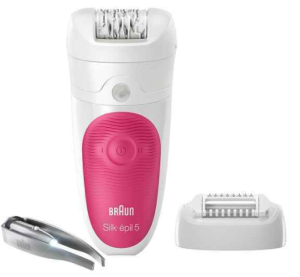 Braun Epilateur Silk épil 5-531 technologie Wet&Dry blanc et rose