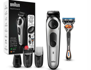 BRAUN Tondeuse à barbe BT5365 +3 accessoires et rasoir ProGlide de Gillette (Argent)