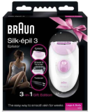 BRAUN Épilateur 3 3270 20pince(s) 48688 (Rose - Blanc)