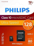 Philips MicroSDXC 128Go CL10 80mb/s UHS-I +Adaptateur au détail