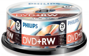 Philips DVD+RW 4,7GB Pack de 25 broches 4x DW4S4B25F/00