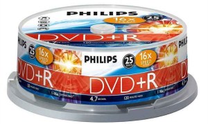 Philips Lot de 25 disques DVD+R 4,7GB 16x SP DR4S6B25F/00