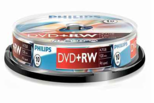 Philips DVD+RW 4,7Go 10pcs broche 4x DW4S4B10F/10