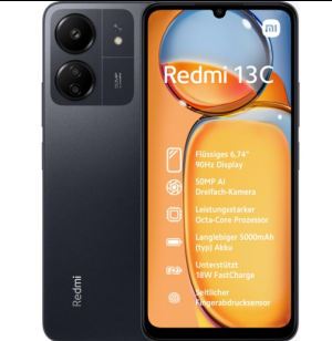 Xiaomi Redmi 13C Dual Sim 4/128Go Noir de minuit MZB0FM7EU