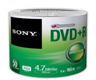 Sony DVD+R 4,7 Go 16x Pack de 50 (50DPR47SB)