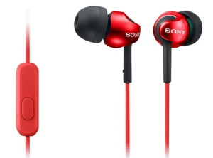 Sony Ecouteurs intra auriculaires filaires avec microphone Rouge MDREX110APR.CE7