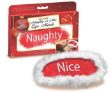 TEASE THE SEASON NAUGHTY OR NICE EYE MASK, MASQUE POUR LES YEUX, ROUGE/BLANC