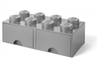 LEGO Brique de rangement 8 plots + 2 tiroir gris (40061740)