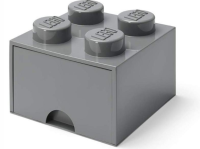 LEGO Brique de rangement 4 plots + 1 tiroir gris foncé (40051754)