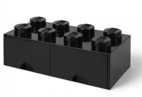 LEGO Brique de rangement 8 plots + 2 tiroir noir (40061733)