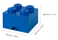 LEGO Brique de rangement 4 plots + 1 tiroir bleu (40051731)