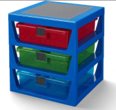 LEGO Stockage - Système de rangement à 3 tiroirs LEGO® bleu transparent (5006179)