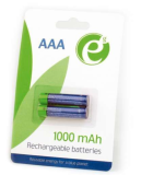 EnerGenie Ni-MH Batterie AAA rechargeable, 1000mAh, sous blister emballé par 2 EG-BA-AA...