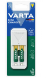 Varta Chargeur universel de batterie , mini chargeur - piles incluses, 2x AAA,