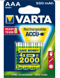 Varta Akku Micro, AAA, HR03, 1.2V/550mAh Accu Power (Pack de 4)