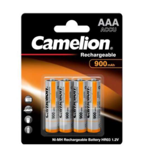 Camelion Pack de 4 piles rechargeables AAA Micro 900mAH