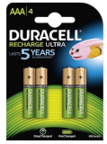 Pack de 4 piles rechargeables Duracell AAA Micro 900mAh