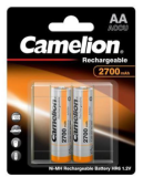Camelion Pack de 2 piles AA Mignon 2700mAH + Boitier plastique (2 piles )