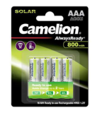 Camelion Pack de 4 piles rechargeables Always Ready Micro AAA 800mAh