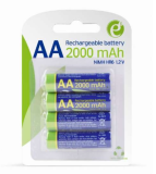 EnerGenie Piles instantanées AA rechargeables (prêtes à l'emploi), 2000mAh, 4 pièces so...
