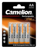 Camelion Pack de 4 piles AA Mignon 2700mAH + Boitier plastique