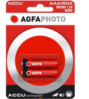 AGFAPHOTO Akku NiMH, Micro, AAA, HR03, 1.2V/900mAh, (2 piles )