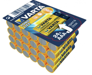 Varta Pack de 24 piles Micro, AAA, LR06, 1.5V Alkaline, - Longlife